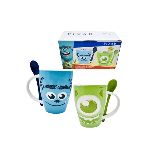 Juego de 2 Tarros con Cuchara de Mike Wazowski & Sulley -