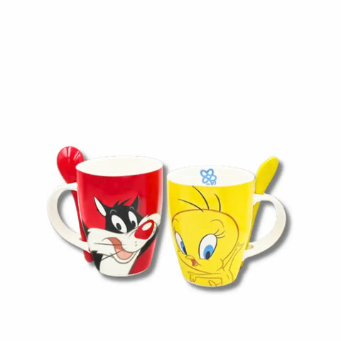 Set de 2 Tazas de Silvestre y Piolin de Warner Bros - Tazas