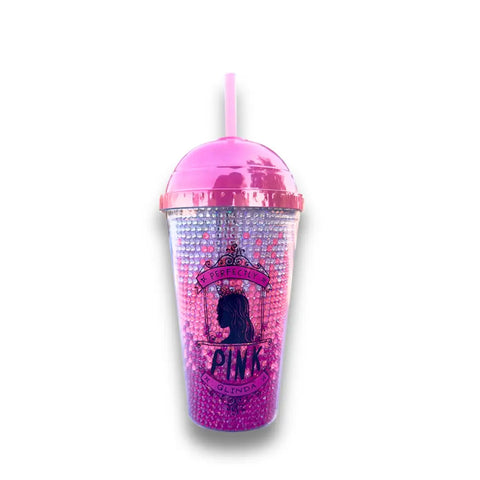 Vaso Rosa De Doble Pared Con Popote y Tapa de Wicked - Vasos