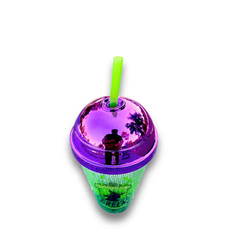Vaso Verde De Doble Pared Con Popote y Tapa de Wicked